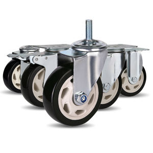 Direkt vom Hersteller: 3 Zoll, 4 Zoll, 5 Zoll Schwarze Schwenkbare PU-Mittellast-Industrierollen - Product Image 1