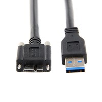 Kabel USB 3.0 ke Micro B Industri DFX 1m, Tembaga Murni, Selubung PVC, Sekrup Pengunci Ganda, Kabel Kamera Vision, Panjang Opsional 0.3m 5m