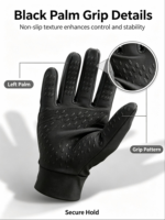 Gants de cyclisme professionnels à doigts entiers, paume en nylon antidérapante, protection UV, sangle de poignet réglable, pour l'équitation et les activités de plein air