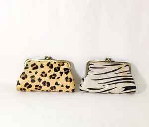 Cuir de vachette personnalisé Mini voyage en plein air porte-monnaie imprimé animal en cuir véritable multifonctionnel porte-monnaie avec clip en métal - Product Image 1