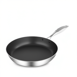 Padella in Acciaio Inox 22cm Antiaderente Compatibile con Induzione Standard Professionale per Cucina Quotidiana Domestica - Product Image 1