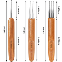 Nouveau design bambou différent aiguille tresse artisanat épingles au crochet pour dreadlocks crochet crochet crochet cheveux