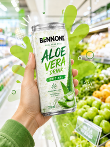 Boisson naturelle à l'<span class=keywords><strong>aloe</strong></span> <span class=keywords><strong>vera</strong></span> en conserve 310ml, goût original, OEM ODM pris en charge pour les distributeurs mondiaux de boissons - Product Image 3