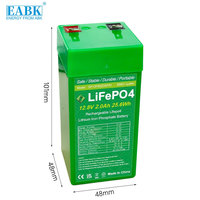 Baterai LiFePO4 EABK 12.8V 2Ah 3000+ Siklus Baterai Lithium Iron Phosphate Deep Cycle untuk Sistem Surya CCTV UPS Pengganti SLA