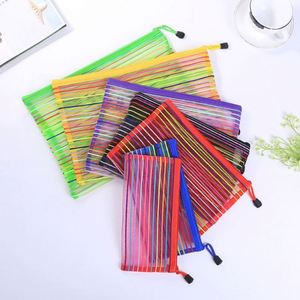Zipper Mesh Pouch Pencil <b>Pen</b> Document Bag Zipper File Bags Storage Pouch for Travel Cosmetics Makeup Travel Accessories - Product Image 4