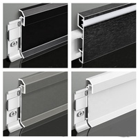 Nouvelle Arrivée Design Moderne, Plinthe de Sol en Aluminium de 40/60/80mm de Hauteur pour la Décoration Intérieure