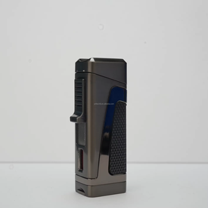 Luxury Multifunctional Cigar 3 Jets Torch <b>Lighter</b> with Three <b>Fire</b> Windproof Design Butane Fuel Durable & Portable CIgar Punch - Product Image 2