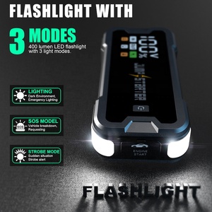 Démarreur de voiture portable 4000A à démarrage rapide avec écran numérique, charge rapide, éclairage LED, batterie externe 20000mAh pour véhicules - Product Image 3