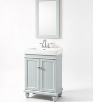 Meuble-lavabo autoportant moderne en bois, armoire gris mat, mobilier de salle de bain pas cher