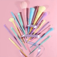 Ensemble de 17 pinceaux de maquillage pour le visage et les yeux en poils synthétiques vegan de luxe, idéal pour le mascara et le crayon à sourcils