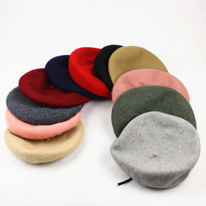 Beret Women 100% Wool Adjustable <b>Head</b> Circumference Casual Spring Autumn European <b>Style</b> Hat - Product Image 3