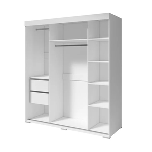 Meubles de chambre minimalistes, armoire à vêtements avec porte coulissante, lit en bois laqué, meubles en kit, armoire <span class=keywords><strong>pas</strong></span> chère - Product Image 4
