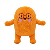 Peluche personnalisée de personnage de dessin animé orange, fabriquée à partir de vos illustrations, OEM ODM, mascotte brodée, poupée en peluche, fabricant à faible MOQ