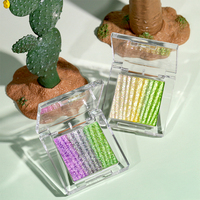 Palette de fards à paupières irisés à rayures verticales dégradées, effet caméléon, multicolores, irisés, scintillants