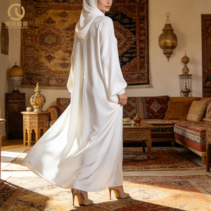 <span class=keywords><strong>Robe</strong></span> longue en tricot ouverte sur le devant pour femmes, de haute qualité, personnalisée, couleur unie, style décontracté, maxi, naturelle, pour l'hiver, tenue musulmane - Product Image 1