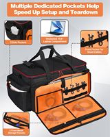 Grand sac de transport pour câbles DJ en ABS avec roulettes, séparateurs amovibles, doublure rembourrée, imperméable, pour équipement musical professionnel