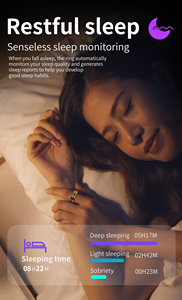 R12 Vòng thông minh tầm cao sức khỏe Tracker Heart Rate Monitor body mệt mỏi ngủ theo dõi Android tương thích phù hợp với ngón tay lớn - Product Image 3