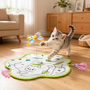 Electric Cat <b>Toy</b> Motorized Play Mat with <b>Butterfly</b> Wand and Tassel Wand for Indoor Cats and Kittens Electric Cat <b>ToyS</b>-7014 - Product Image 2