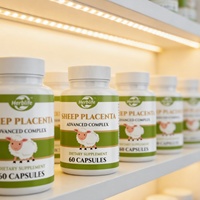 Capsule molle de supplément alimentaire lyophilisé à base d'extrait de placenta de mouton, marque privée d'usine, OEM