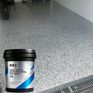 Peinture époxy liquide auto-nivelante effet marbre, étanche, à base de sable coloré, brillante pour sols en béton, application au pinceau, directement de l'usine - Product Image 1