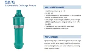 QYD10-40/3-1.8 Irrigation Clean Water Submersible Pump Low Price Submersible Water Pump Prices