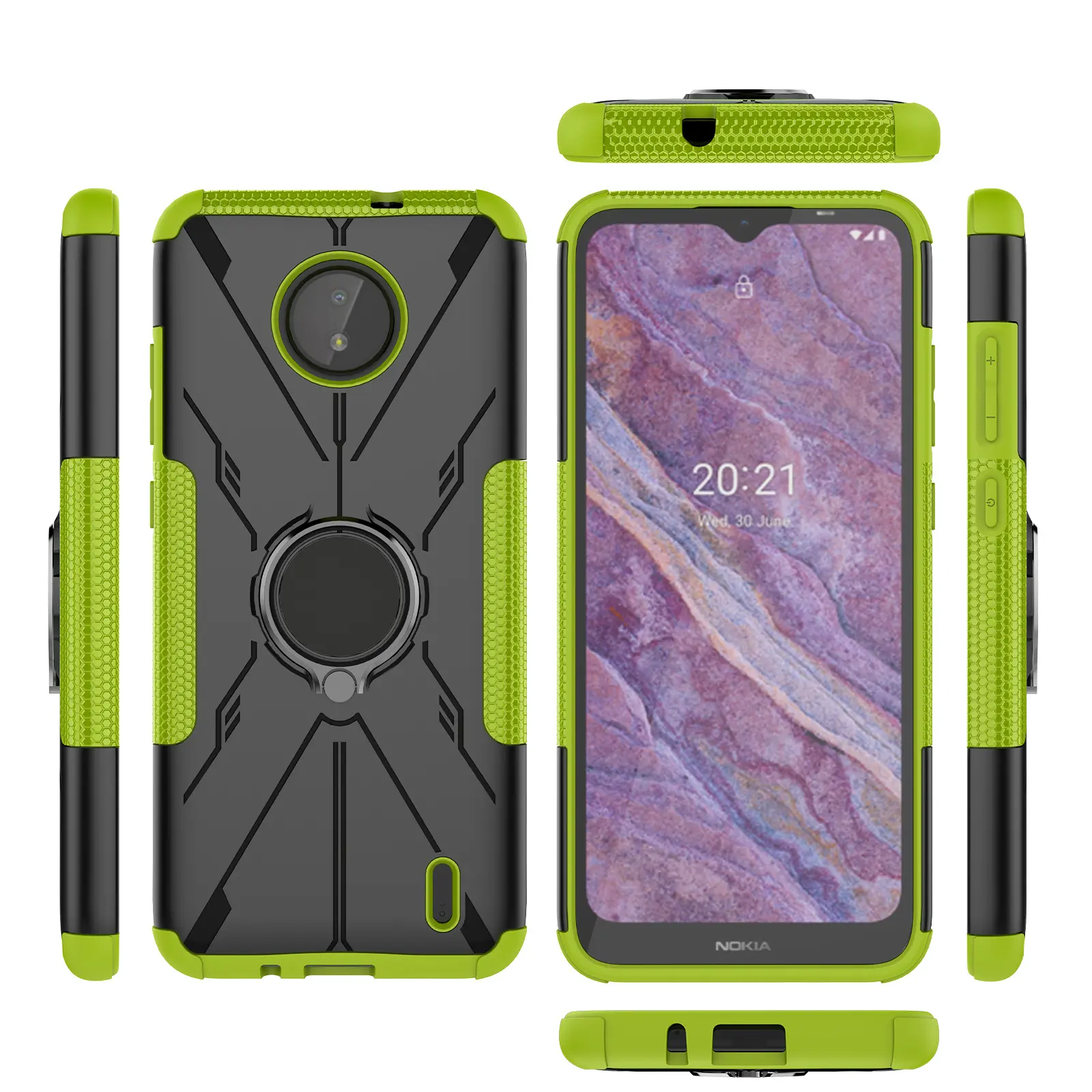 Smart Phone Hybrid TPU+PC 2 Layers Soft Rugged Case Armor Stand Cover Shell For Nokia G20/G10 6.5 Inch Smart Phone Skin