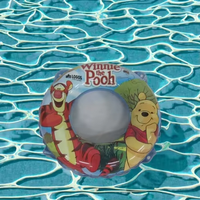 Bouée de natation ronde gonflable en PVC écologique avec design de dessin animé personnalisé, pliable et emballée, jouets aquatiques pour enfants unisexe