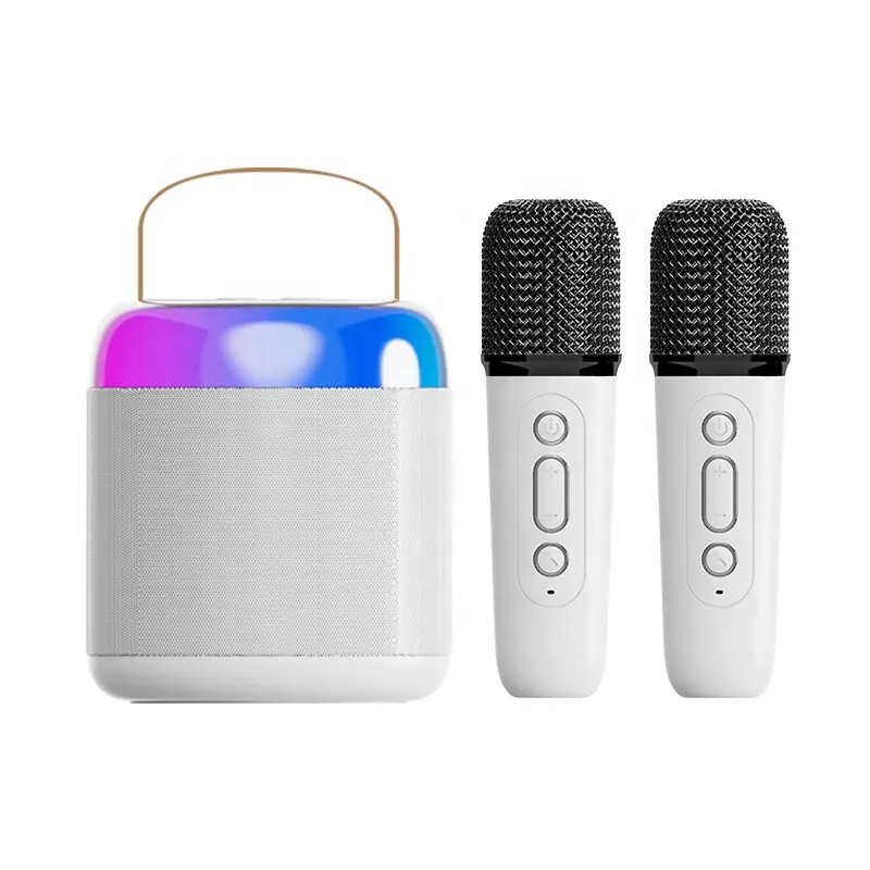 Karaoke Loa Mini Máy Karaoke Xã Hội Khoảng Cách Đảng Vui Vẻ Máy Không Dây Microphone RGB Ánh Sáng JW Y2 Bluetooth Loa