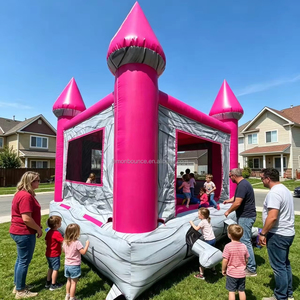 Château Gonflable Rose en PVC pour Enfants, Idéal pour la <span class=keywords><strong>Location</strong></span> Commerciale Intérieure et Extérieure – Offre Spéciale Usine - Product Image 2