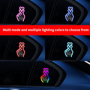 Kit d'éclairage intérieur de voiture en forme de cœur, alimenté par énergie solaire, lumière néon triangulaire pour fenêtre, lumière d'ambiance de voiture en forme de cœur alimentée par USB - Product Image 3