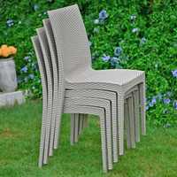 Haute qualité moderne étanche résistant aux UV Patio extérieur meubles de jardin cadre en aluminium plastique bois Restaurant Table à manger