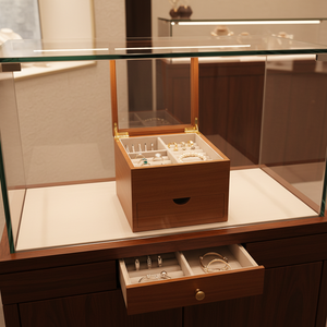 New Design Standing Type Rectangle Wooden <b>Organizer</b> Luxury <b>Jewelry</b> Gift Box - Product Image 4