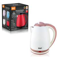 Bouilloire électrique en acier inoxydable RAF R.7838, 2,0 L, intérieur sans BPA, chauffage rapide 2000 W, base pivotante à 360 degrés