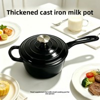 Casserole en fonte émaillée, LFGB FDA, 19 cm, avec couvercle, mini-casserole, pot à lait, compatible four et induction, logo personnalisé OEM
