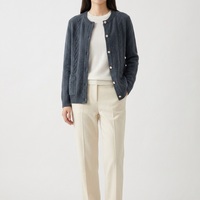Cardigan en cachemire pour femmes à la mode, tricoté avec des poches, manteau tricoté doux et élégant