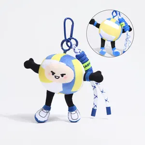 Jinnew Kawaii Cartoon Hanger Custom Sleutelhangers Anime Schattige Gevulde Voetbal Basketbal Tennis Promotie Pluche Sleutelhanger Speelgoed