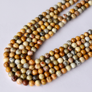 Hebras de cuentas redondas de ágata de encaje loco de 8mm del exportador indio Amplia gama de prácticas curativas de la mejor calidad y piezas decorativas - Product Image 1