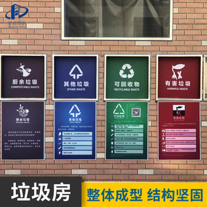Outdoor Dust <b>Bin</b> <b>Metal</b> Rectangular Sorting Waste Management Recycling Station Classic Style - Product Image 5