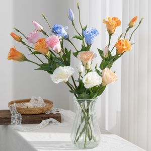 Meng Jie Artificial Lisianthus <b>Flowers</b> Vase <b>Arrangement</b> <b>Silk</b> <b>Flower</b> Wedding Decorations Home Props - Product Image 1
