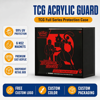 Boîte de présentation en acrylique noir standard ETB avec couvercle magnétique, protection UV, vente en gros, logo personnalisé