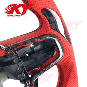 พวงมาลัยสปอร์ตไฟ LED สำหรับดอดจ์2018-2027 1500 TRX 2500 3500 4500 5500 SRT Rho หนังคาร์บอนไฟเบอร์สีแดงออกแบบได้ตามต้องการ - Product Image 3