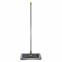 360 °   Tête de balai plat en microfibre avec manche télescopique en fer, tampon de balai remplaçable pour le nettoyage des sols