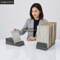 Présentoir de bureau pour échantillons de carrelage métallique, pierre, marbre, quartz, type fente, pour salle d'exposition XXL12