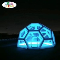 Nouvelle conception de tente gonflable à LED transparente, tente de camping en plein air, tente dôme
