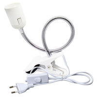 Prise EU US UK Support de lampe de bureau flexible à 360 degrés Prise de base E27 Câble à clipser à col de cygne avec interrupteur d'alimentation pour la maison