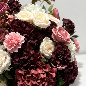 Round Lush Artificial Floral Centerpiece Bridal Shower Tabletop Ornament - Product Image 2