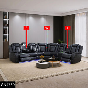 Moderne Wohnlandschaft aus Echtleder in L-Form mit Stauraum für das Luxus-Wohnzimmer - Product Image 3
