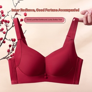 Ensemble de lingerie sans couture brillant, style gothique, push-up, anti-affaissement, pour femmes, soutien-gorge qui resserre et unifie la poitrine, pour grandes et petites poitrines - Product Image 2