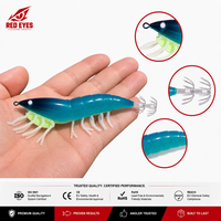 Échantillon Gratuit Nouvelle Arrivée Leurre Lumineux Calamar/Crevette 12CM Vente en Gros Leurre de Pêche Crevette en Bois Appâts Eging