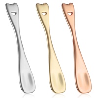 Logo personnalisé soin de la peau crème pour le visage crochet en forme de coeur rose or métal acier inoxydable mini maquillage Shilajit cosmétique cuillère spatule